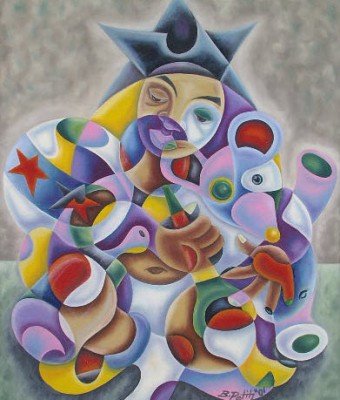 Mama, A Baby Rock Star (2001), by Bernard Petit, 36" x 30"