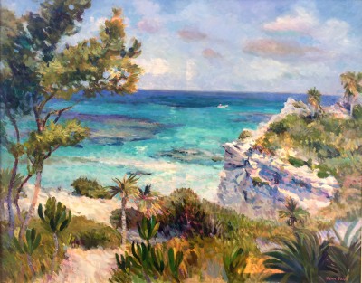 Lighthouse Point Cliffs (2011) by John Paul Saddleton, 38.5" x 46"