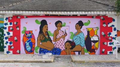 Mural on the exterior of The National Art Gallery of The Bahamas (2016) by June Collie