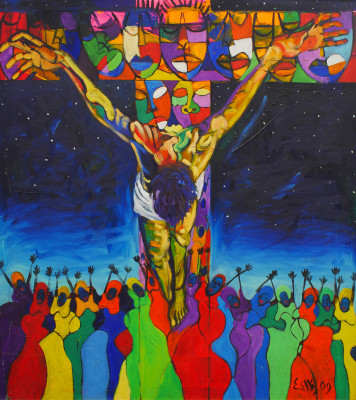 The Crucifixion I (2000) by Eric Ellis, 36" x 17"
