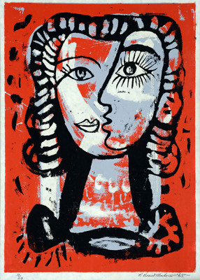 Woman's Face (1965)  by Brent Malone, 24" x  18"