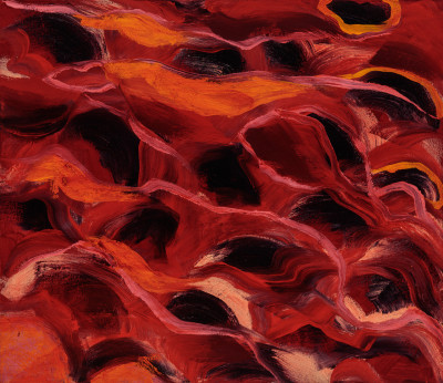 Redscape 1 (2021), by Lynn Parotti, 17" x 21"