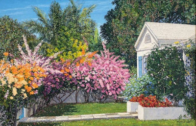 Bougainvilla (1985) by Eddie Minnis, 20" x 30"