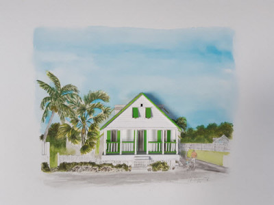 Cotton Tree House (2020) by Nastassia Pratt, 16" x 20" 